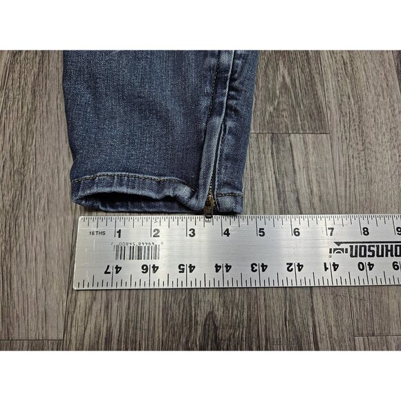 Pistola Jeans Womens 33 Medium Wash Distressed Ankle Zip Hem Stretch Pants - Picture 13 of 13